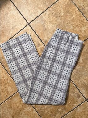 Aritzia Wilfred Gray Plaid Tailored Trousers Size 2